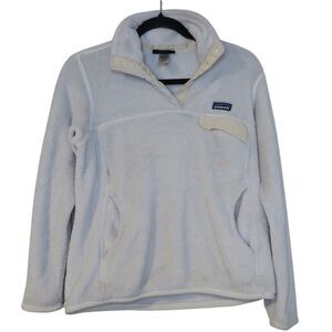 Patagonia Synchilla Snap-T‎ Fleece Pullover Sweater Re-Tool White Ivory Retro